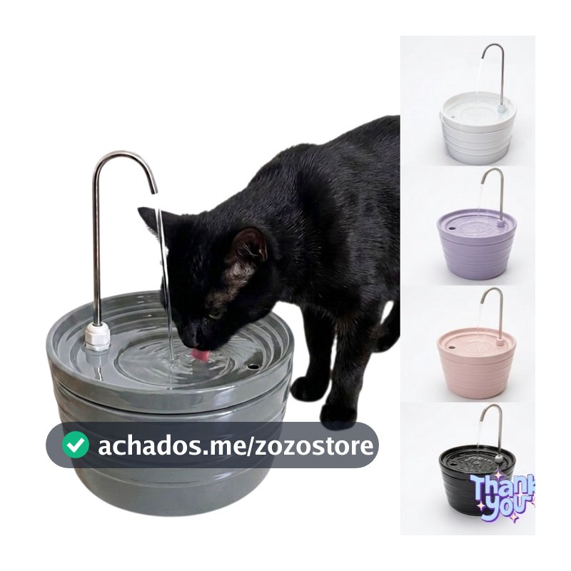 Bebedouro de Cerâmica agua fresca para Gatos 2 Litros