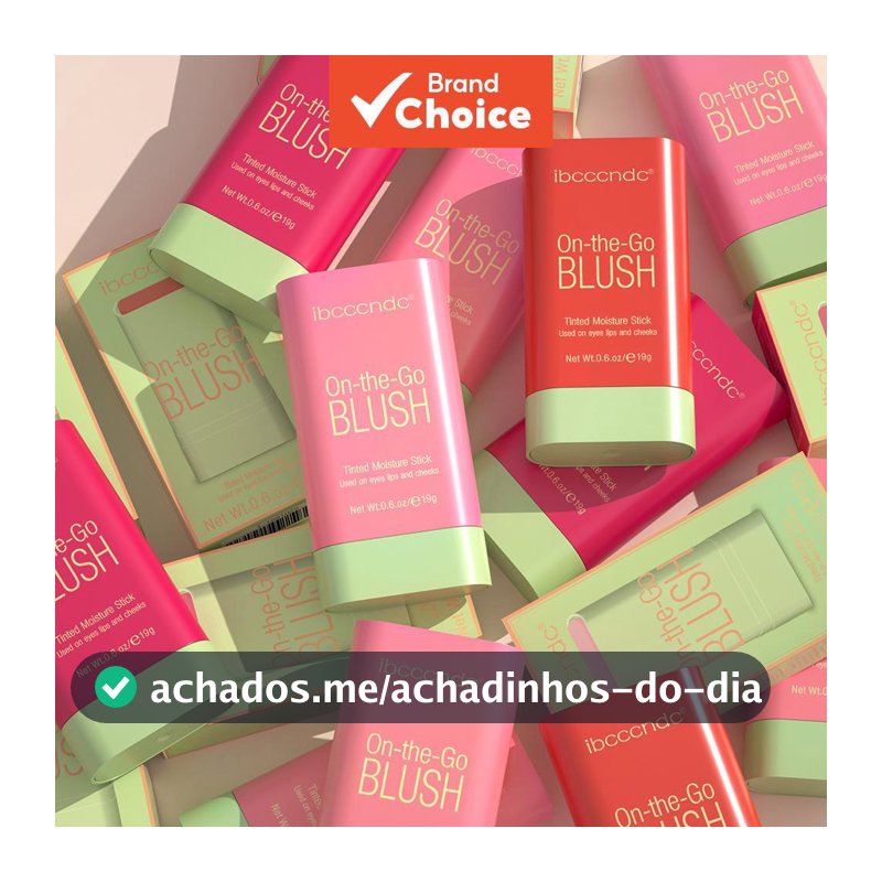 Ibcccndc Bastão de Blush Multifuncional, Creme de Blush Natural para Bochechas, Alta Renderização de Cor, Longa