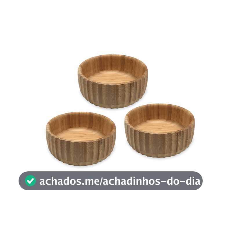 Kit 3 Bowls Canelados de Bambu Médio - Oikos