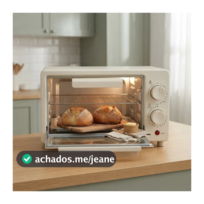 Forno Elétrico de Bancada 12L 600W com Timer 60 Minutos Grelha e Assadeira - NO BRASIL