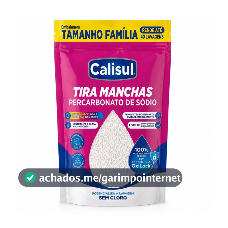Percarbonato 100% Puro Tira Manchas Roupas Brancas e Coloridas