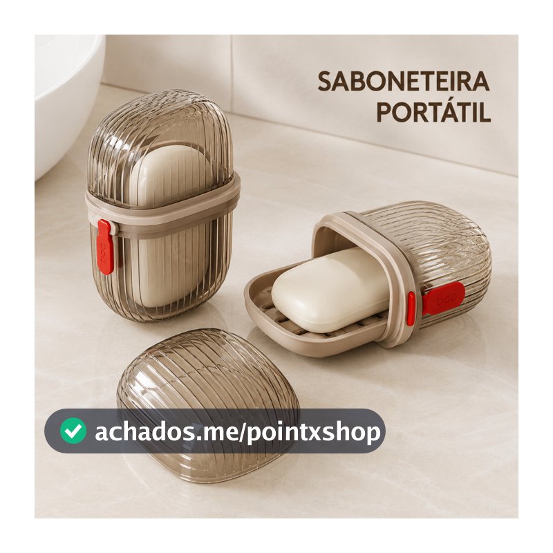 Saboneteira Portátil de Viagem com Tampa Vedada Drenagem de Água Caixa de Sabão Plástica Resistente