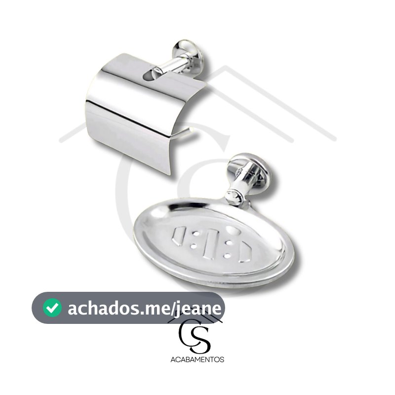 Kit Acessórios Banheiro Papeleira + Saboneteira Aço Inox Conjunto Completo