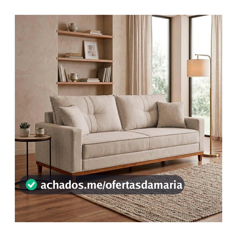 Sofá Living Malibu 2,30m Bege Bouclê - King House