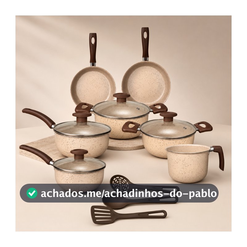 Jogo de Panelas Variadas  Cor Cerâmica 10 Peças.