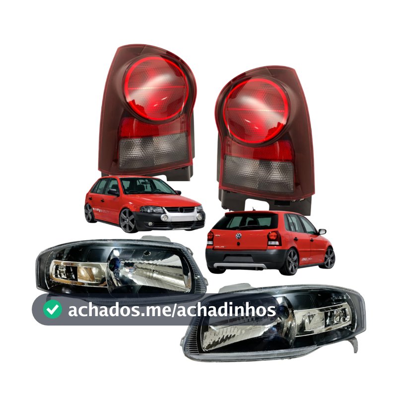 Kit Farol Gol G4 Máscara Negra Lanterna Fume Gol G4 05 06 07 08 09 10 A 14