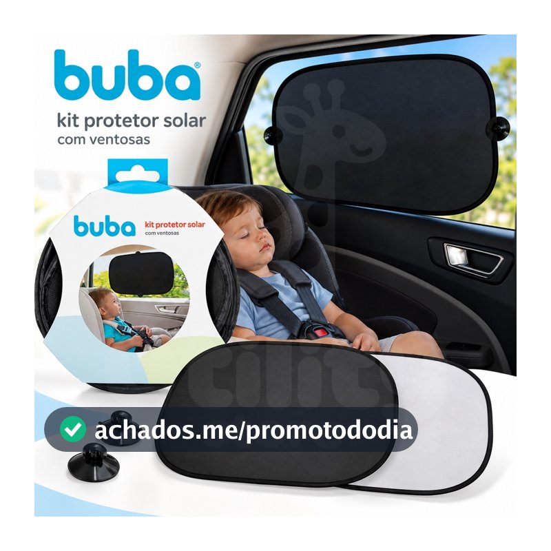 Protetor Solar Carro Kit 2 Infantil Para Vidro Com Ventosa Protege Sol Buba bebe proteção Blackout