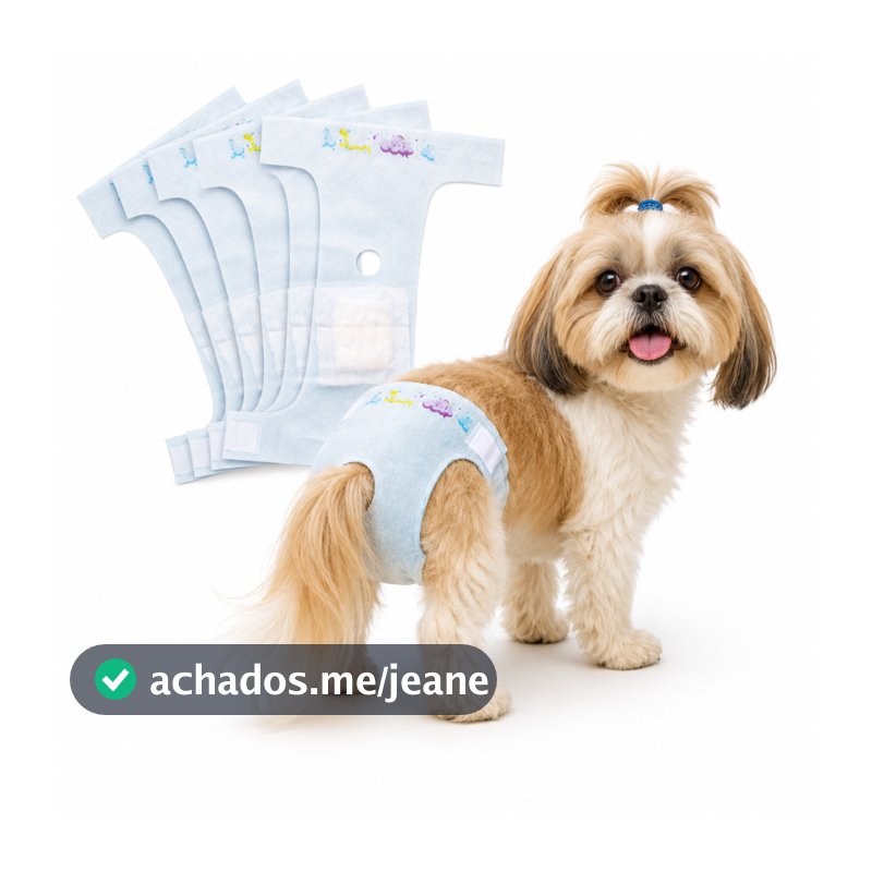 Fralda Descartável para Cães Fêmeas no Cio Kit com 15 Unidades Ajustável, Confortável e Higiênica