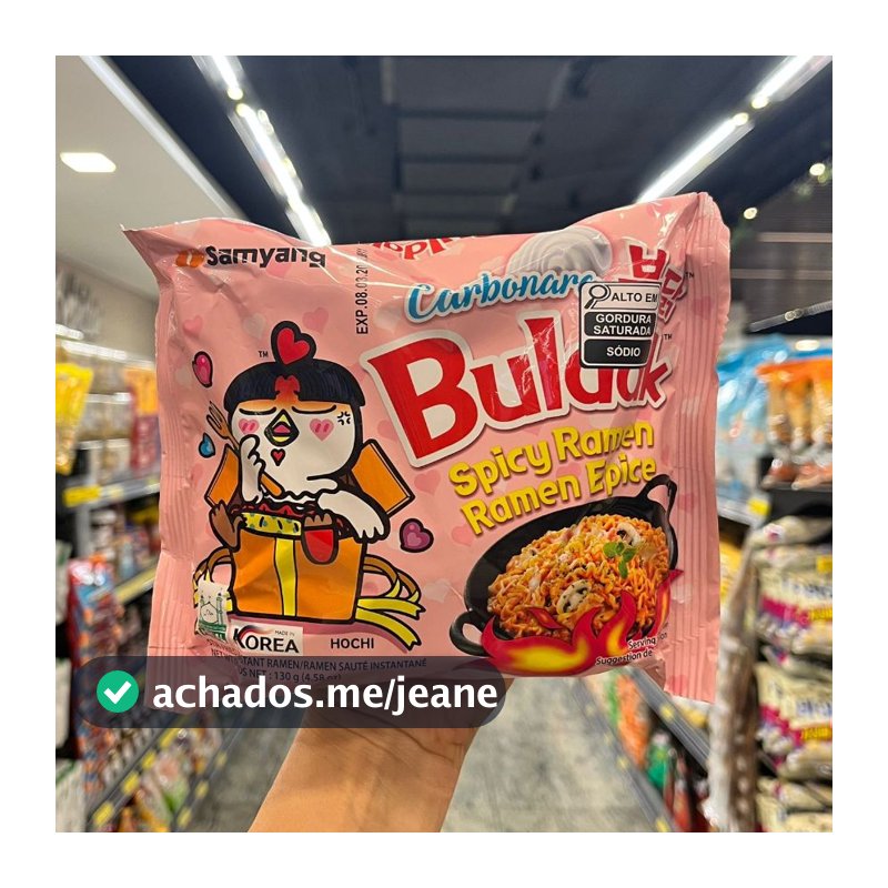 Macarrão Instântaneo Coreano Hot Chicken (Frango Apimentado) Ramen Sabor Carbonara 130g - Pacote