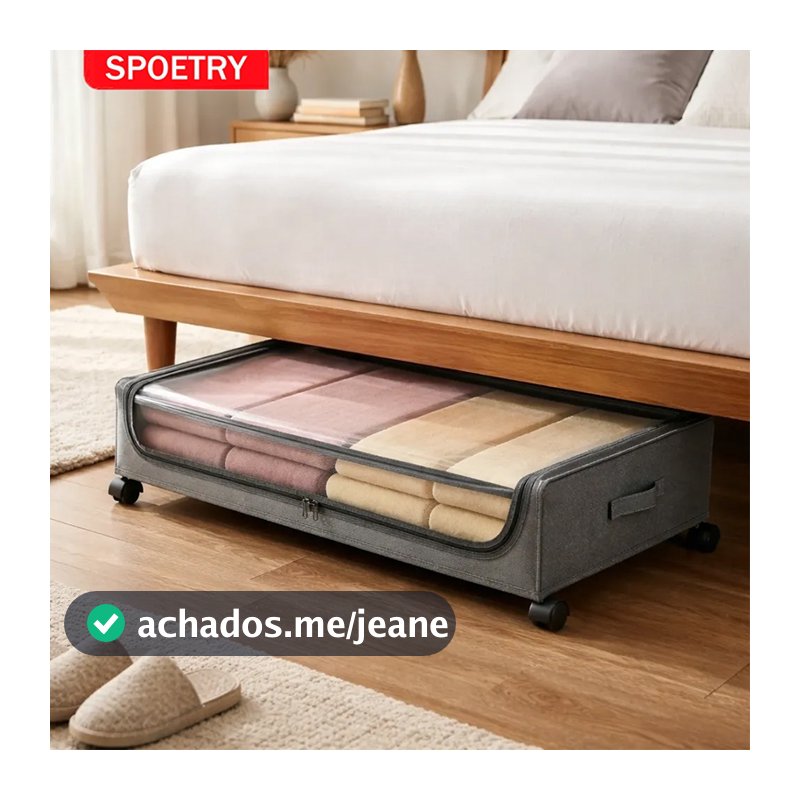 SPOETRY Caixa Organizadora Sapateira C/ Rodinhas Pra Embaixo Da Cama