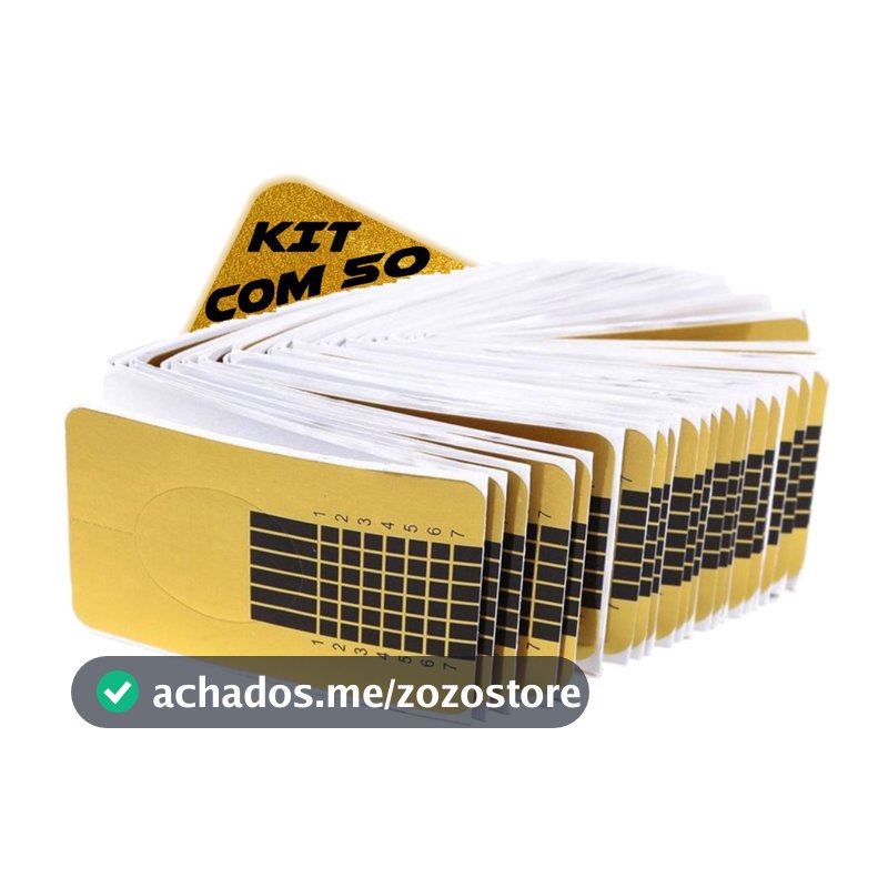 50 Moldes Adesivos De Papel Para Unha Gel Fibra Decoração