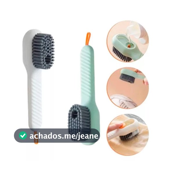 Escova De Limpeza Multiuso Com Dispenser Sabão Para Tênis Roupas Louças Calçados