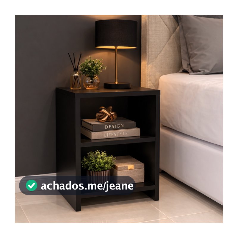 Mesa de Cabeceira com Nicho Organizador para Quarto – Moderna e Compacta 60