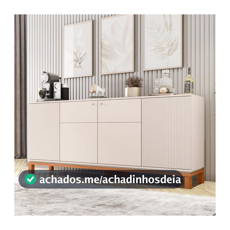 Buffet Aparador 4 Portas Balcão Bege Jace Caemmun