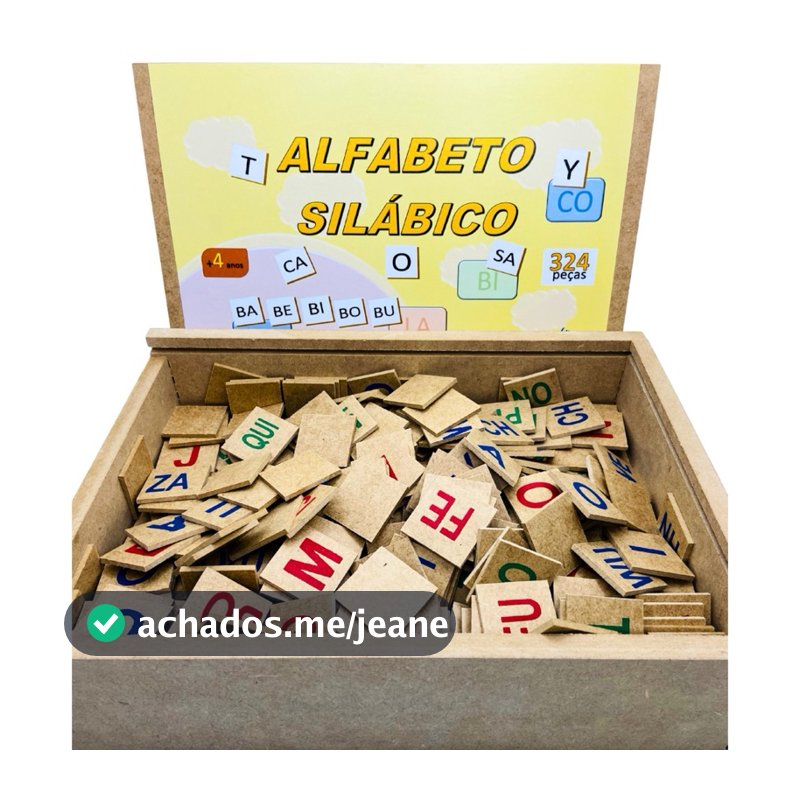 Brinquedo Educativo Pedagógico Madeira Letras Palavras Alfabeto Silábico