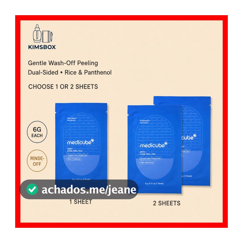 medicube Zero Pore Peel Pad 6g Almofada Esfoliante Para Lavagem