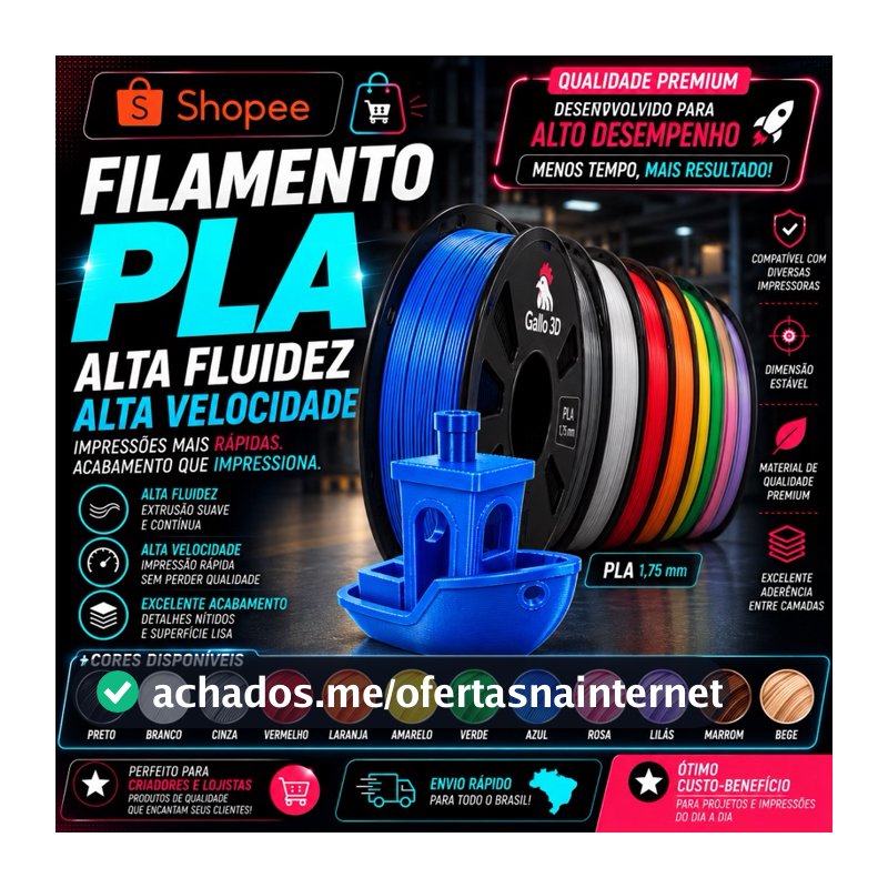 Filamento PLA 1KG - 1.75mm High Speed - para impressora 3D