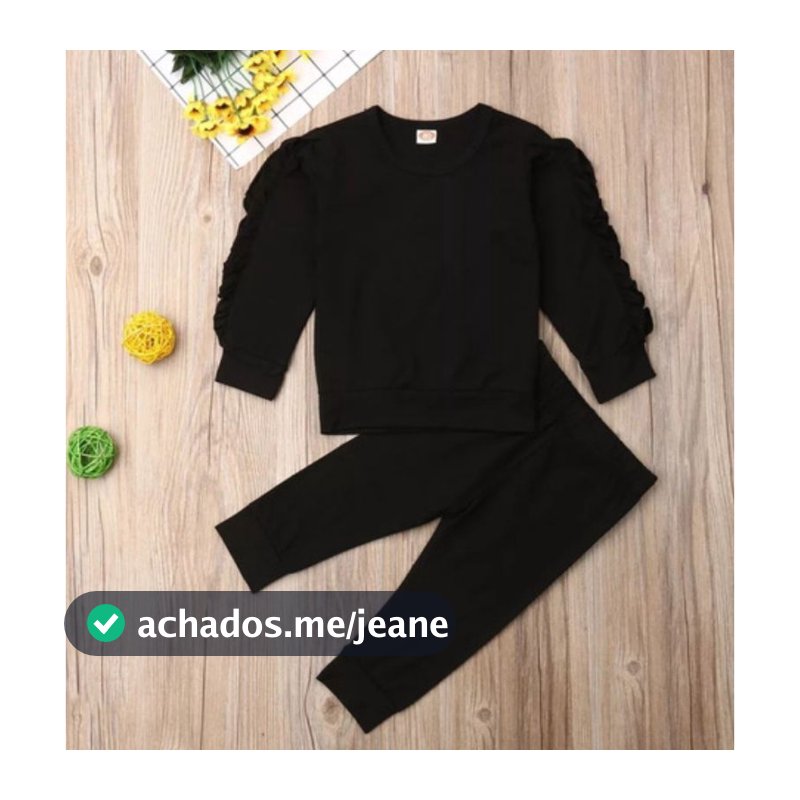 Roupa Para Menina Infantil Moda Blogueirinha Pronta Entrega Preto