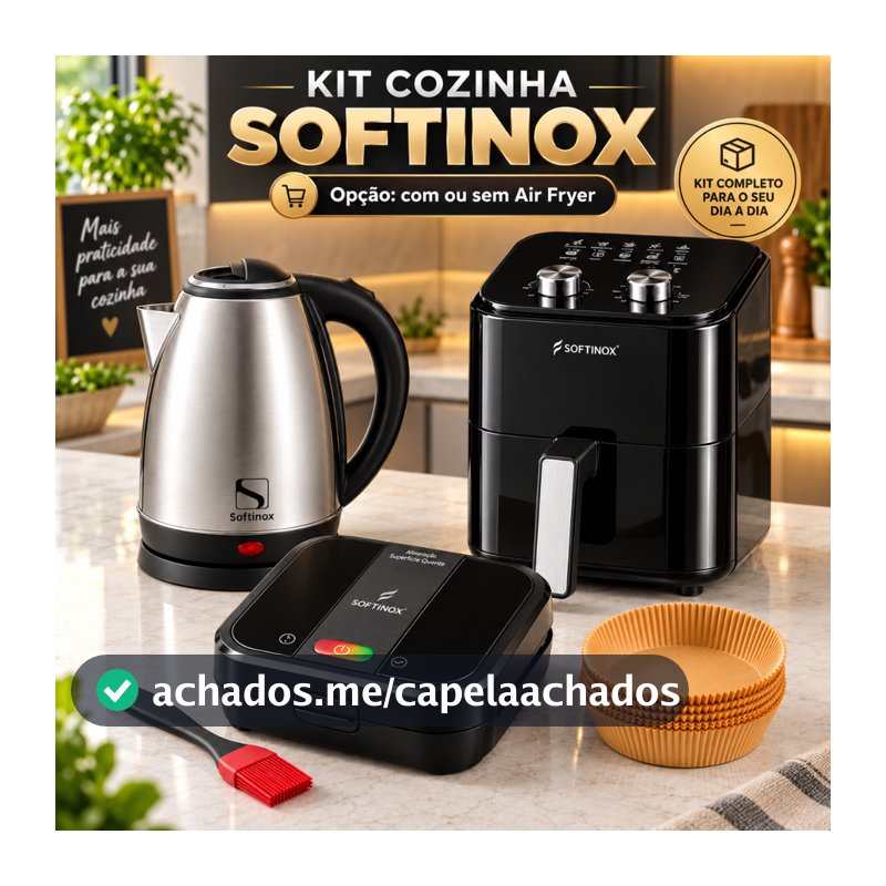 Chaleira Elétrica 1,8L Kit Cozinha Com ou Sem Air Fryer 4,2L + Sanduicheira Elétrica Grill 127V/220V