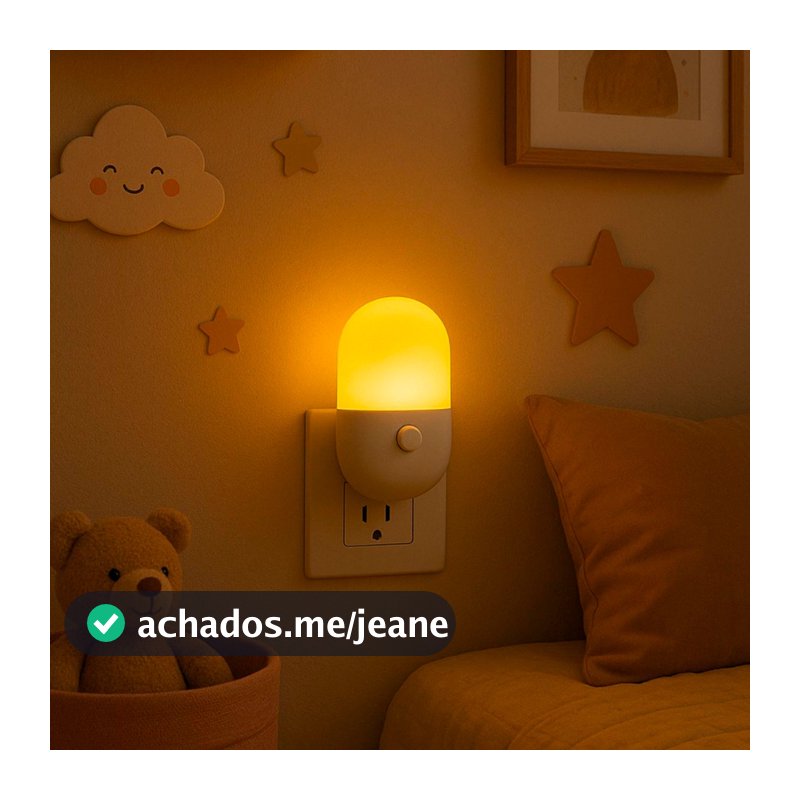 Abajur LED Mini Noturno Bivolt para Quarto Infantil Luminária de Tomada Luz Suave e Confortável Bebês Crianças
