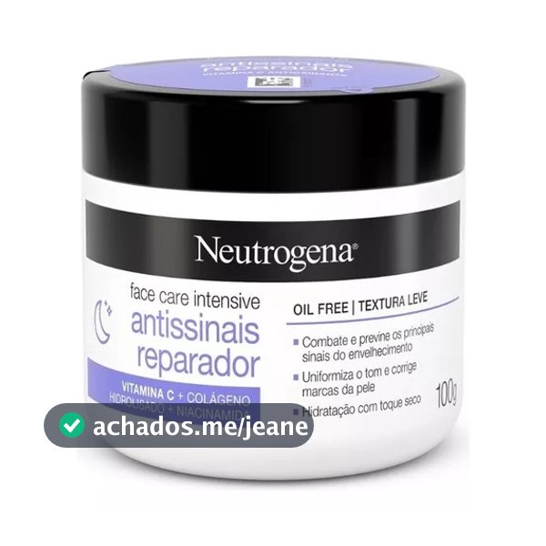 Creme Facial Neutrogena Face Care Intensive Antissinais Reparador Com 100g