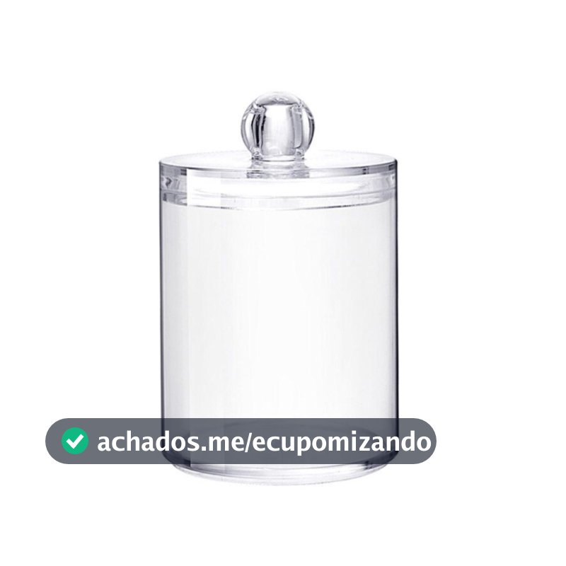Porta Cotonetes E Algodão Com Tampa De Acrílico Maquiagens Elásticos Organizador