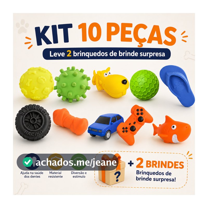 Kit 12 Brinquedos Mordedor Pet mordedor pet Kit 12 Brinquedos Mordedor Pet Cachorro Filhotes Porte Médio
