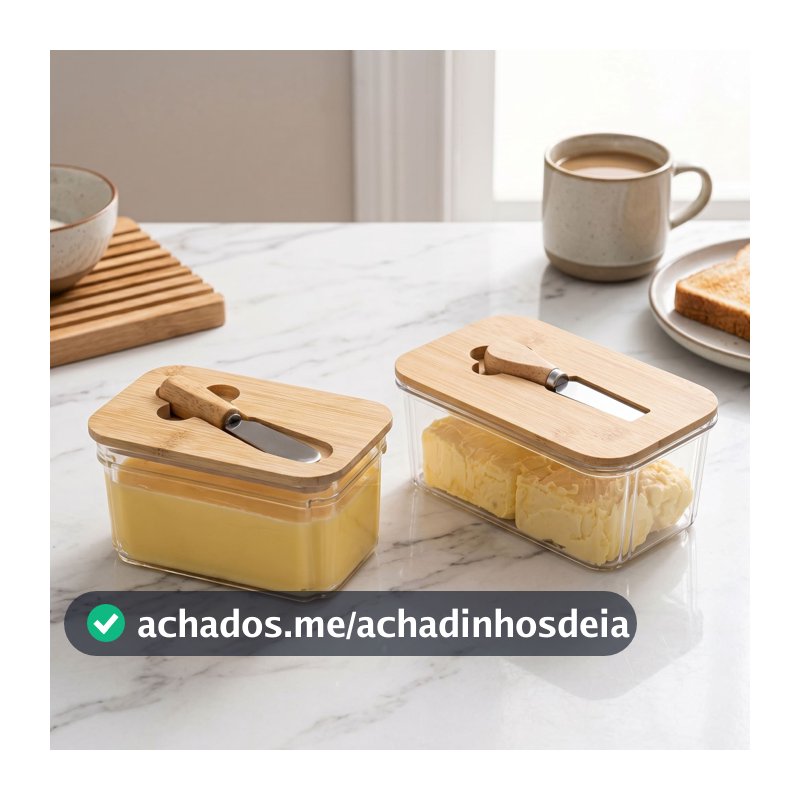 Manteigueira Porta Manteiga Com Tampa De Bambu e Espatula Organização Porta Queijo ENVIO IMEDIATO