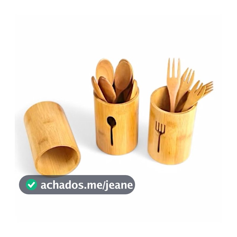 Porta Talheres De Bambu Organizador Para Mesa 13cm
