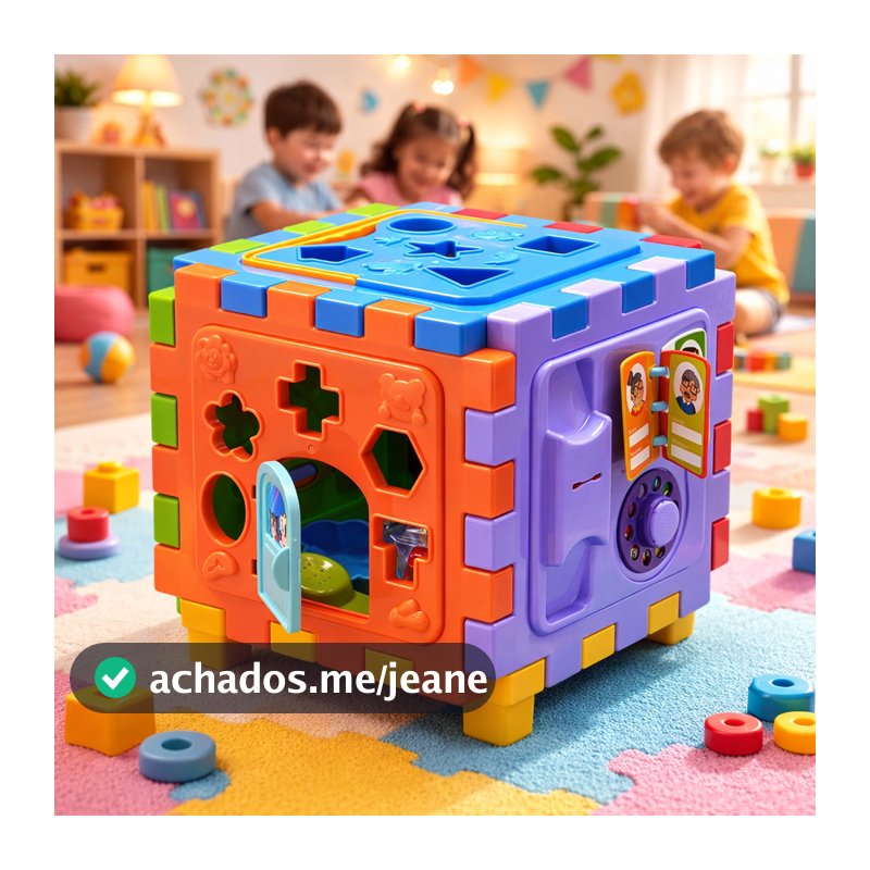 Brinquedo Educativo Infantil - Cubo Didático GRANDE Unisex Menino/Menina 6 Meses + Bebê Diversas Formas de Brincar