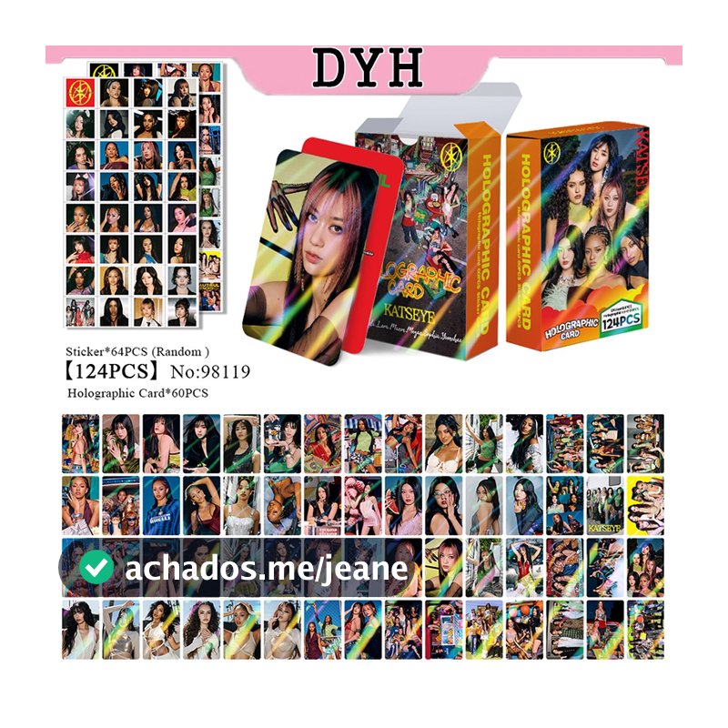 124 Pçs/Caixa KATSEYE Photocards Manon Cartão Holográfico Sophia Daniela Lara Megan Yoonchae