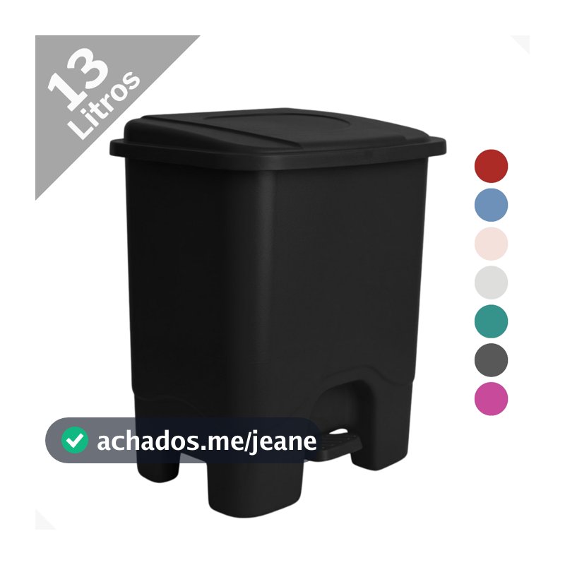 Lixeira Colorida Com Pedal 13 Litros Para Cozinha ou Banheiro