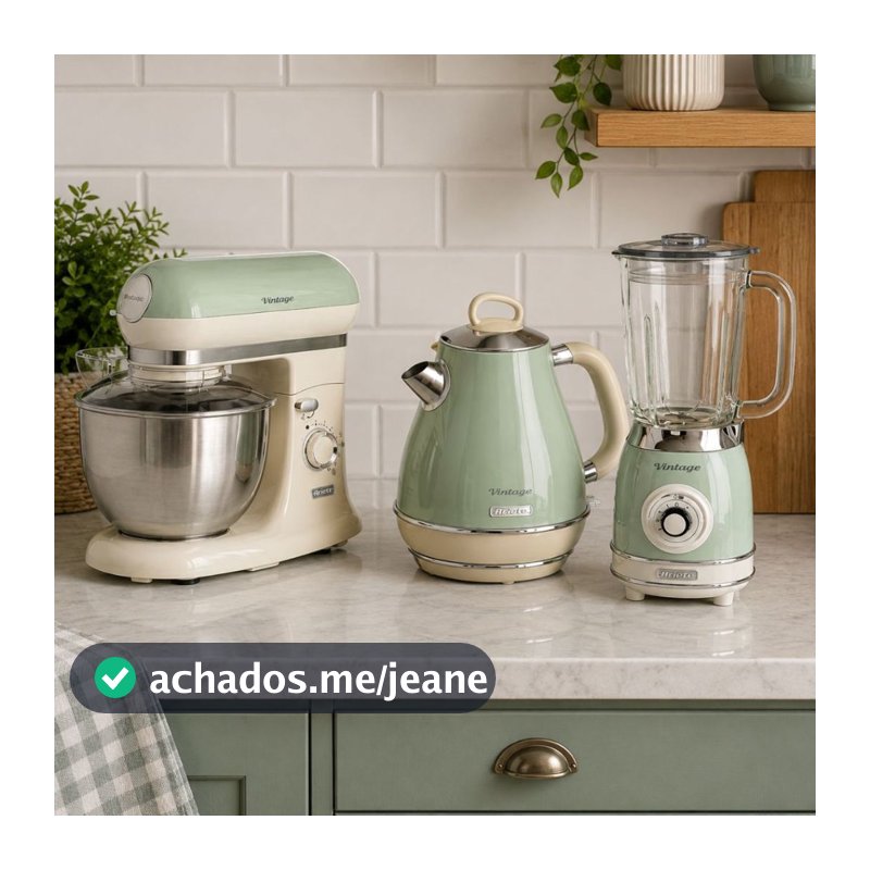 Conjunto Liquidificador Chaleira e Batedeira Vintage Verde - Ariete