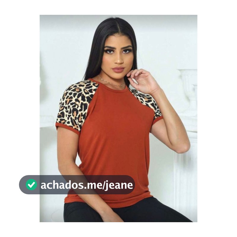 Blusa T-Shirt Feminina Viscolycra com Manga Onça Animal Print • Estilo Moderno Elegante Confortável