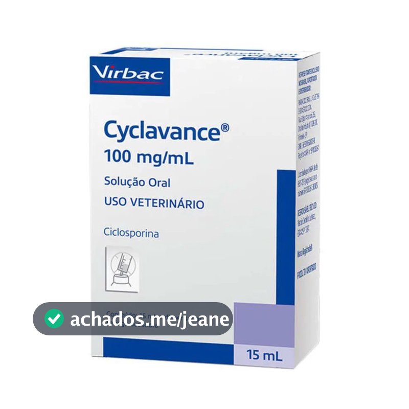 Cyclavance 100 Mg/ml Virbac Original 15ml Cães Dermatite Ciclosporina