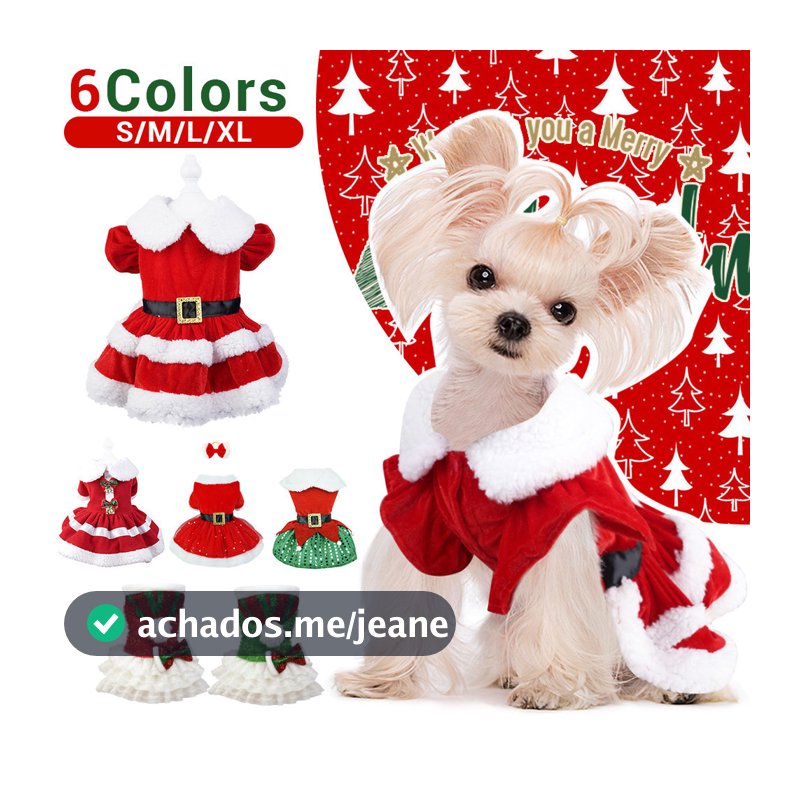 Vestidos De Natal Para Cães Pequenos Roupas Inverno Cosplay Gato Pet Cão Vestido Fantasia Princesa Filhote De Cachorro