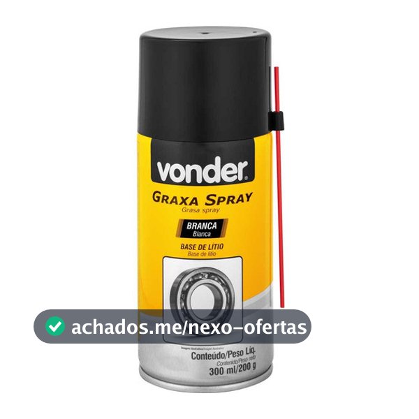 Graxa Spray Branca à Base de Lítio 300ml /200g Vonder