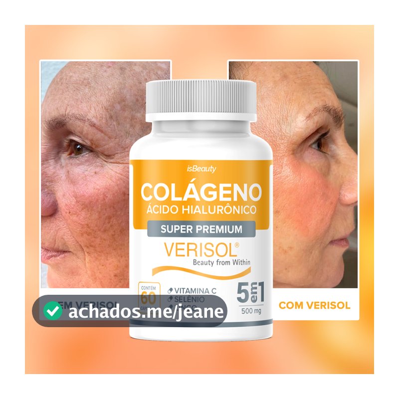 Colágeno Hidrolisado Verisol Premium Original com Vitamina C - 60 Cápsulas - Envio Rápido