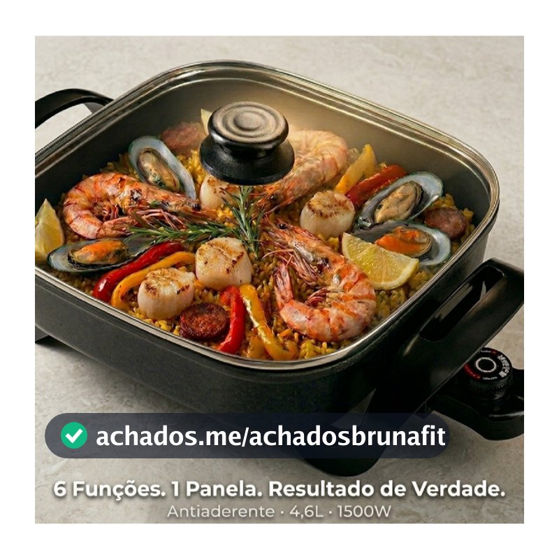 PANELA ELETRICA AGRATTO MANGIARE APEQ01I-01 PRETA QUADRADA 30CM 1500W 127V 220v