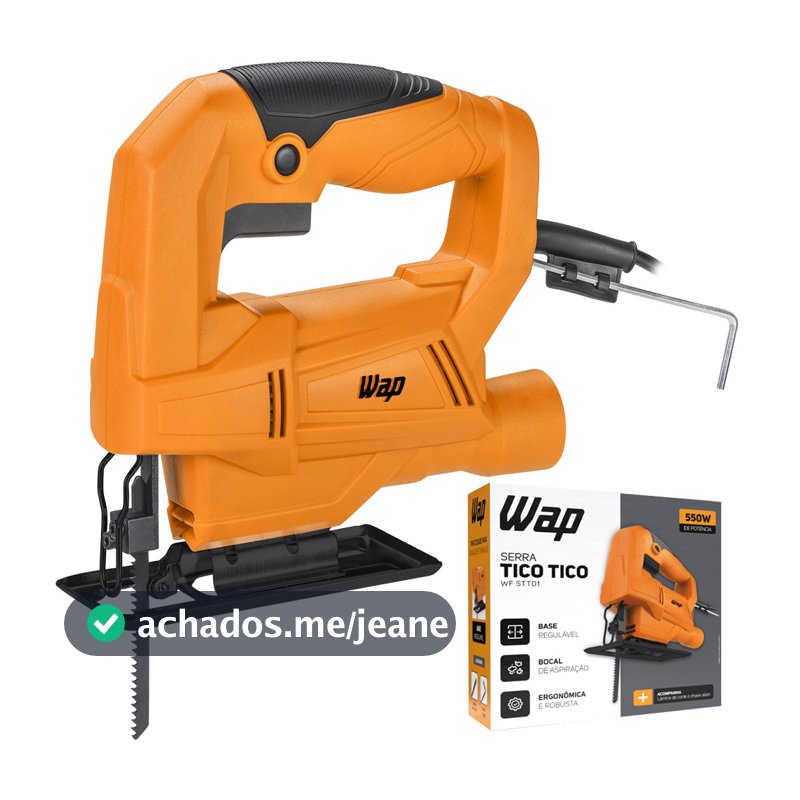 Serra Tico Tico Com Base Regulável Potência 550W Para Corta Madeira Plástico e Aço WF STT01 Wap