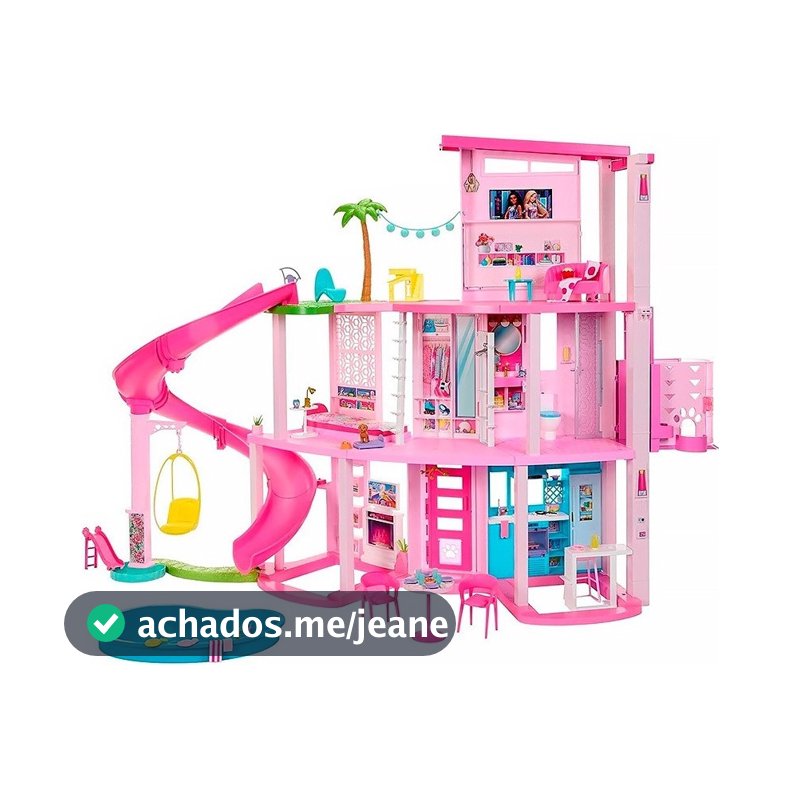 Casa De Bonecas Mattel Barbie Casa Dos Sonhos Dreamhouse Pool Party Hmx10 Rosa