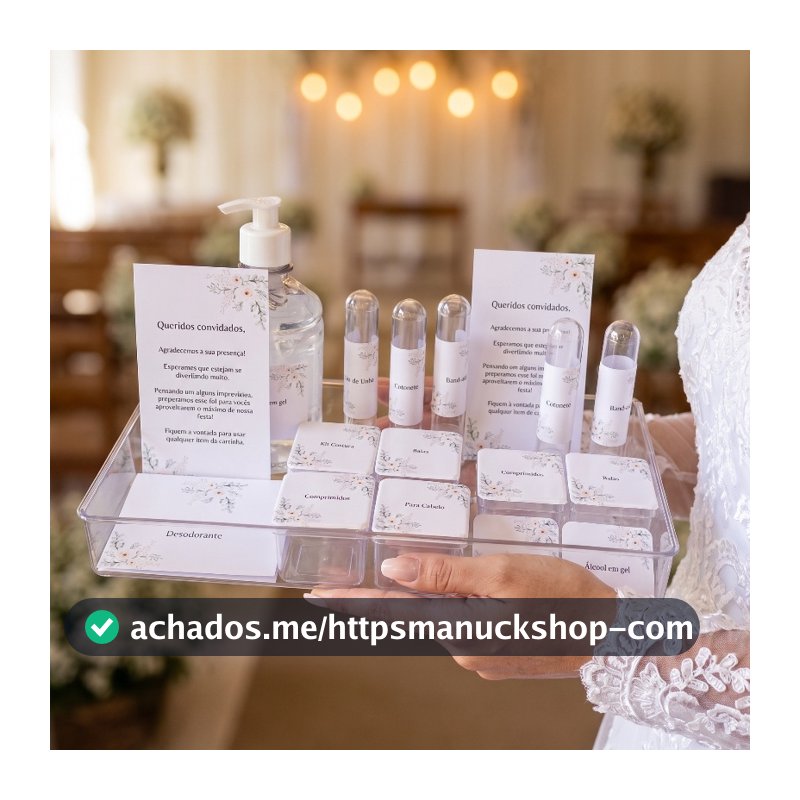 Kit Toalete Acrílico Para Banheiro de Casamento Feminino e Masculino | Elegante Premium
