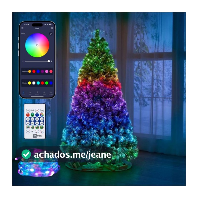 Pisca Pisca 100 Leds 10m Natal Smart Bluetooth USB 100 Controle 6 Funções IP65 Prova De Água LuvinCo