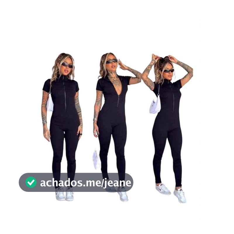Macacão Longo Comprido Feminino Manga Curta 3D