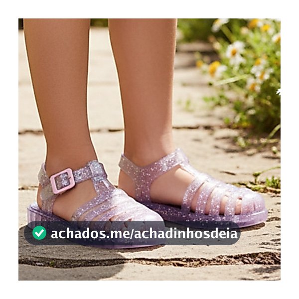 Sandália Papete Infantil Menina Feminino Transparente Aranha Glitter Confortável Promoção juvenil