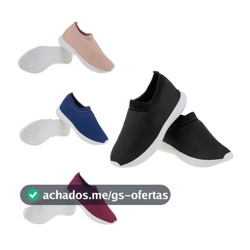 Tenis liso EC moda conforto tenis meia calce facil