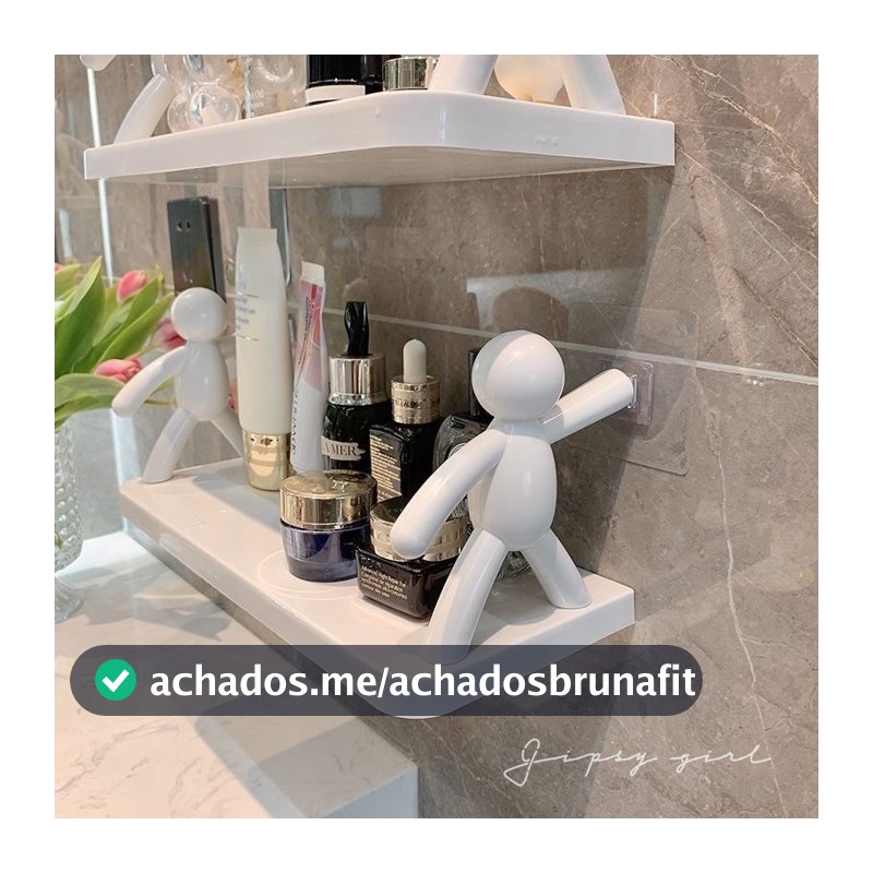 Kit 2 Suportes Organizador Cozinha Banheiro Plástico Com Adesivo FACE(Enviar imediatamente)