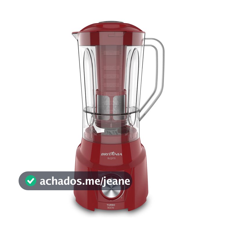 Liquidificador Britânia Turbo 900W 2,6L Vermelho BLQ970V