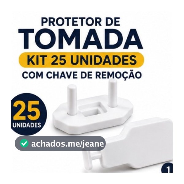 Kit 25 Protetor de Tomada Infantil Com Chave Anti Choque Segurança para Bebês