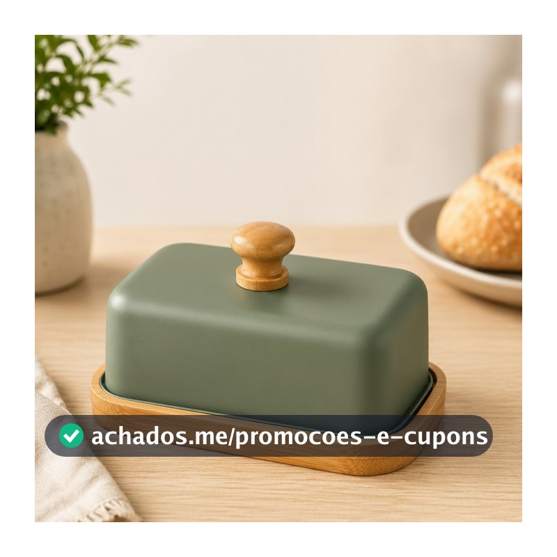 Mantegueira Luxo Porta Manteiga Bambu Mesa Posta Queijeira Café da Manhã Cozinha